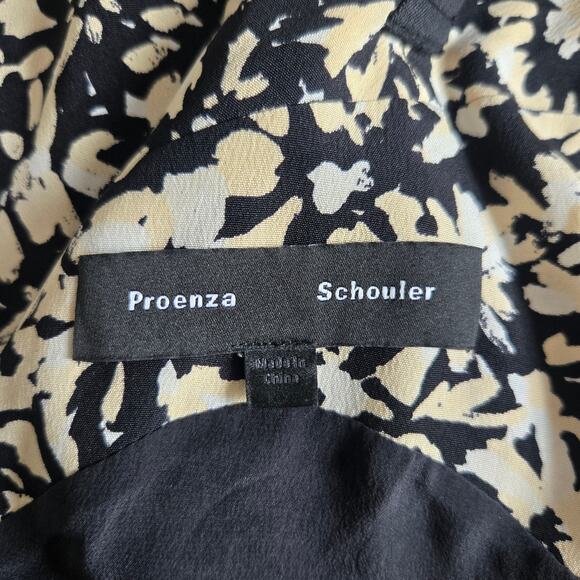 Proenza Schouler Asymmetrical Pleated Top Silk Floral Edgy Chain Women 6 - Picture 11 of 13